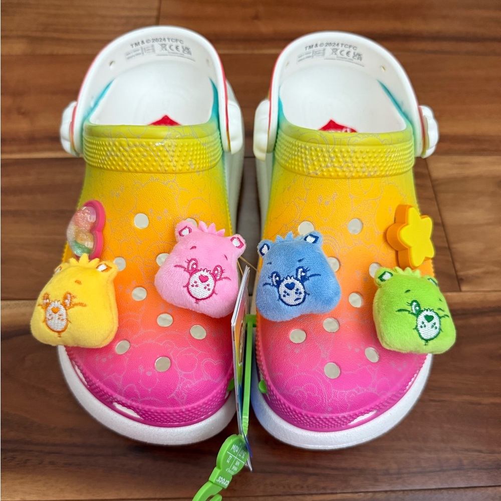 NWT Crocs x Care Bear Crush Light On Shoes W 6 M 4 White Rainbow - Picture 4 of 9